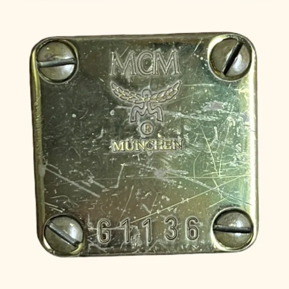 MCM Brown Toiletry Bag with Logo Pattern, top zip closure, *see notes below - Picture 5 of 14